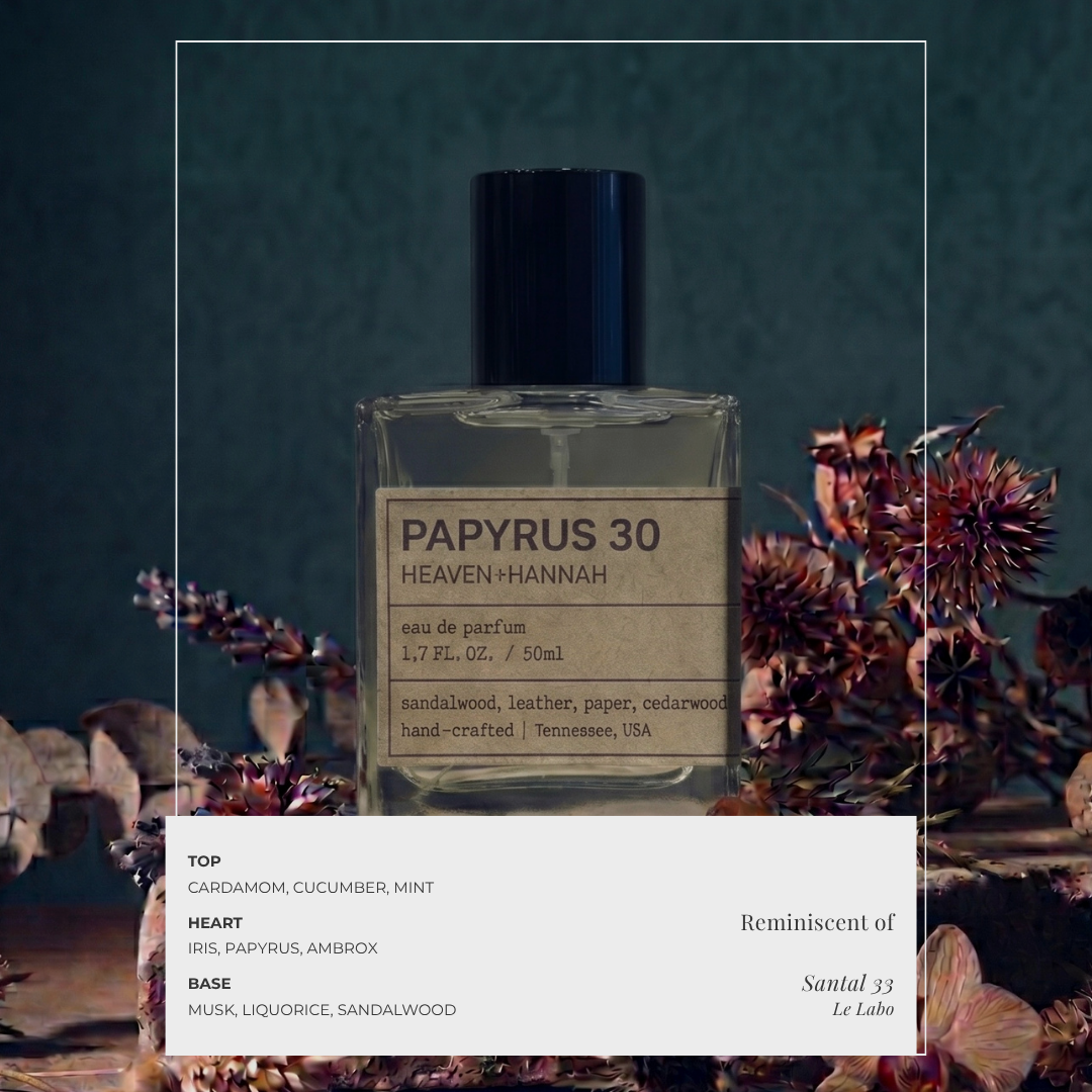Papyrus 30 Eau de Parfum - Sandalwood, Leather & Cedarwood | Heaven+Hannah